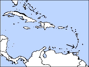 Range Map for Grenada Dove